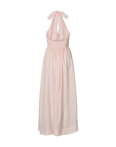 Rabens Saloner - Izette Poplin Halter Kjole - Light Rose 